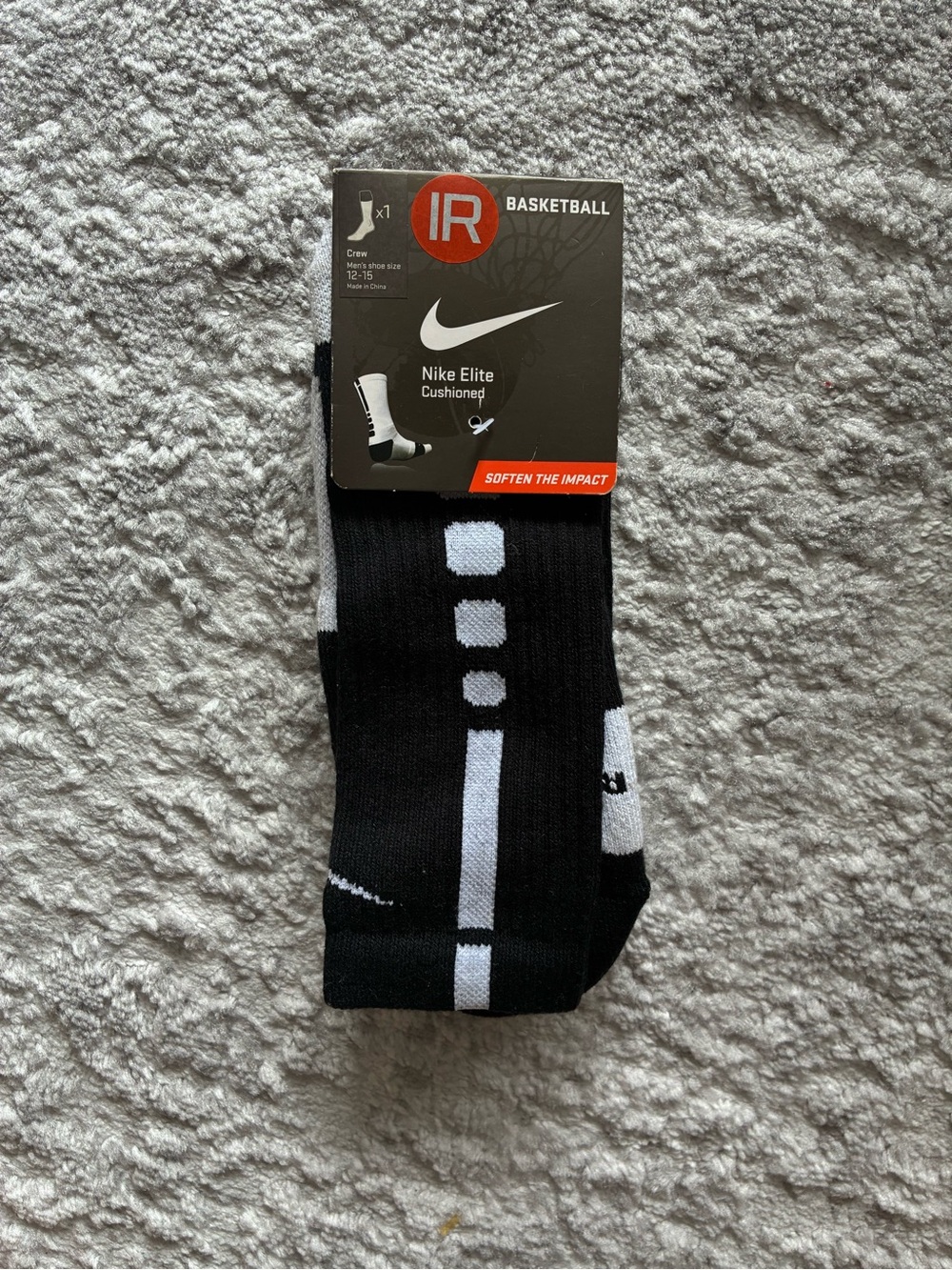 Nike Black and White Cushioned Athletic Crew Socks
